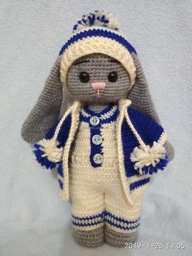язание крючком, игрушка ,заяц,ручная работа